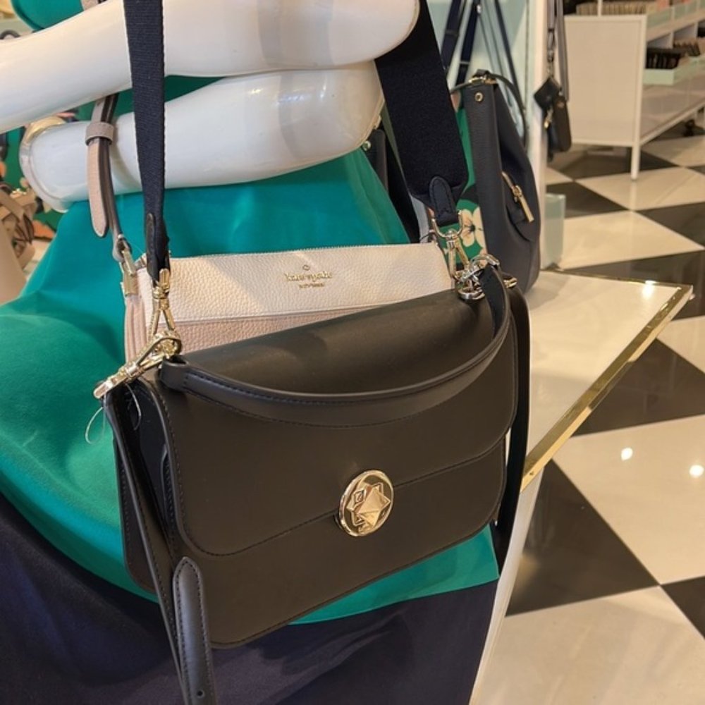 Kate Spade Flap Crossbody Smooth Leather Black - Picture 16 of 16